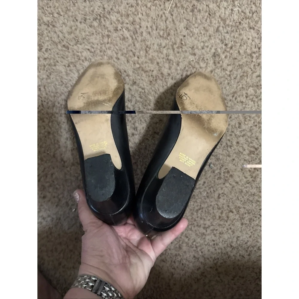 Life Stride Leather Dress Shoes Women's 8N Black‎ Slip On